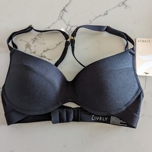 Lively All-Day No-Wire Push-Up Bra Women's Size 32B Jet Black Wireless Padded